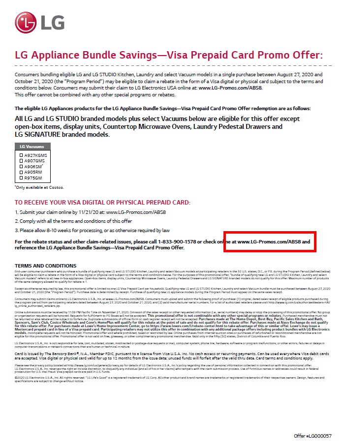 Lg 300 Appliance Rebate Form