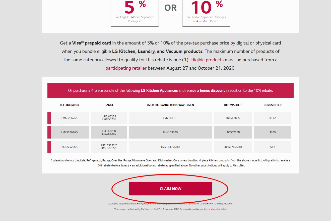 BigCentric Appliances LG Rebate Help Information