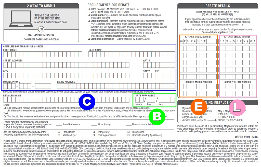 Maytag Mail In Rebate Form Home Depot